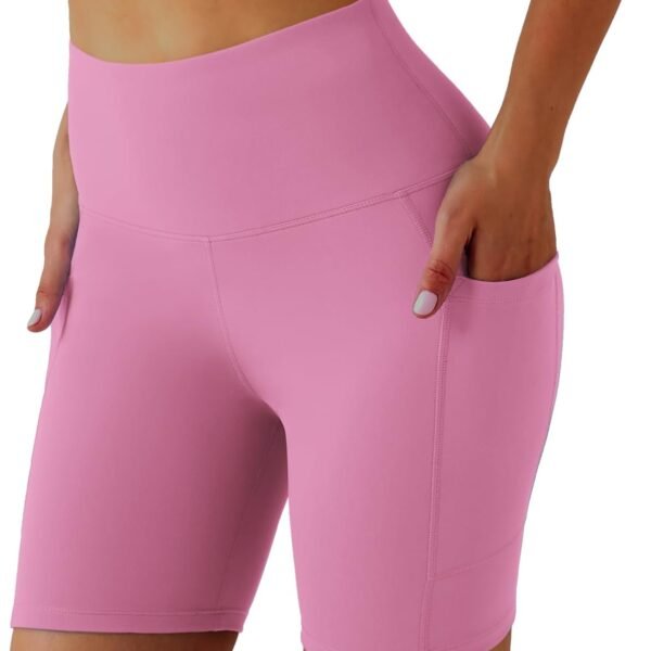 Yoga Shorts for Women High Waist Tummy Control Biker Shorts with Pocket Workout Gym Volleyball Running