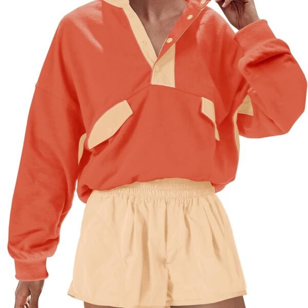 Womens Workout Sets Short Athletic Set Activewear 2 Piece Outfits Pullover Sweatshirt and Shorts